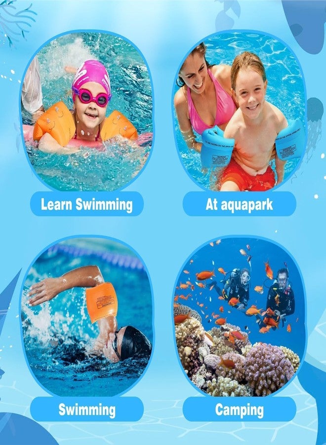 TONSYL 2 Pairs Childs Inflatable Swim Armbands Float Roll up Sleeves Ages 2-12 Years Toddler Junior Arm Float Swimming Ring Water Floaties Kids Pool Water Sports Learning Swim Training Aids - Image 5